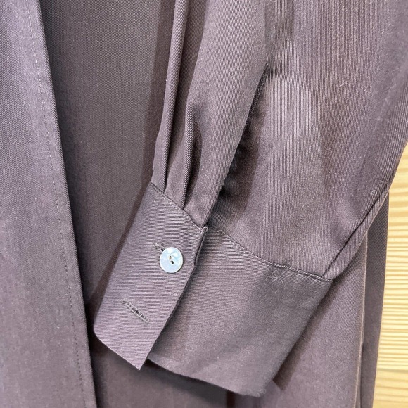 Soft Surroundings Quintessa Dress Small Brown Tencel Maxi LS Wrap V-Neck B84 - Picture 9 of 16